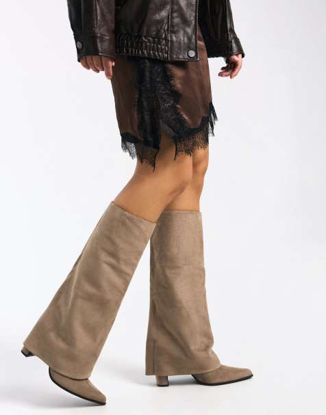Bershka - Stivali color cuoio con tacco e dettaglio stile pantalone - view 1