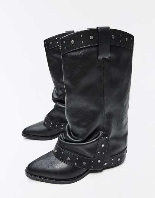 Bershka - Stivali stile cowboy neri, 5 di 7