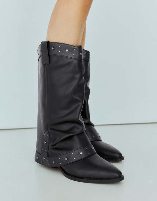 Bershka - Stivali stile cowboy neri, 7 di 7