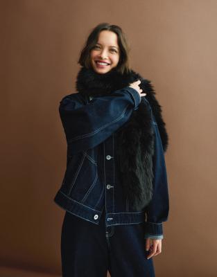 Asudaro Faux bontkraag voor dames, bontkraag, bontkraag, kunstbont, kraag, bontkraag, bont, sjaal, capuchon, rand bontkraag voor winterjas, jas, capuchon, 65-85 cm