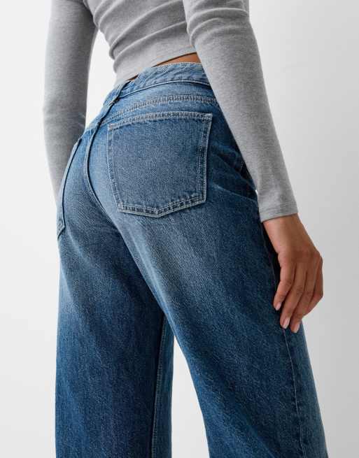 Bershka straight fit jeans in denim blue, 2 of 4