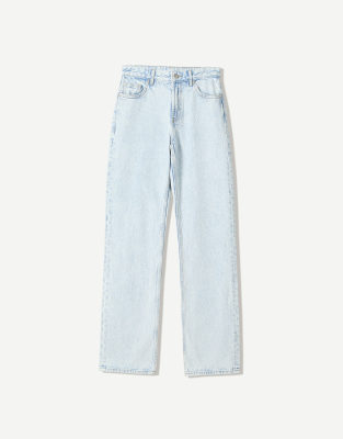 Bershka - Straight-Fit-Jeans in Hellblau