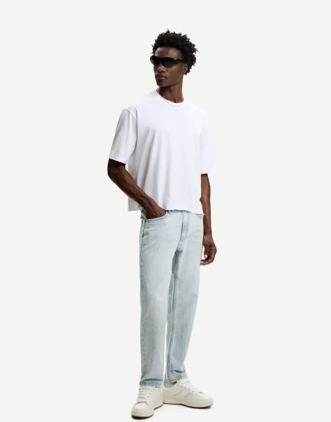 Bershka – Straight Fit Jeans in Hellblau - view 1