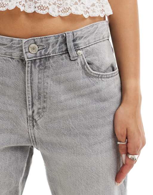 Bershka straight fit jeans in light grey | ASOS