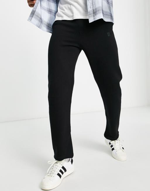 Bershka straight fit joggers in black