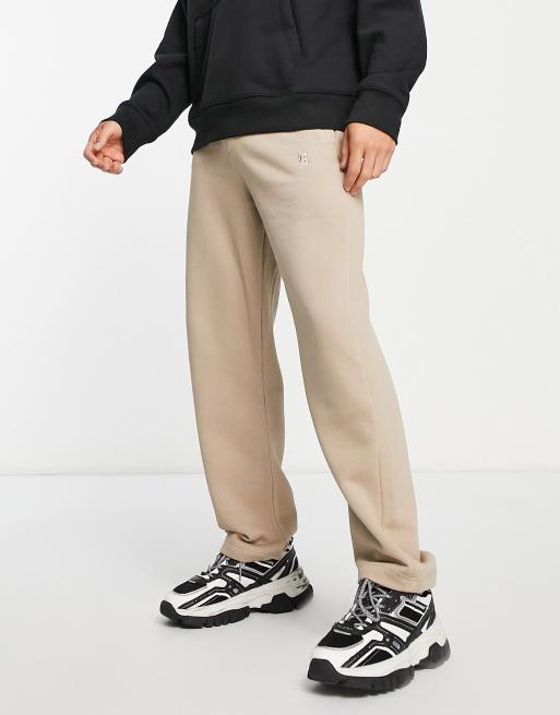 Bershka straight fit sweatpants in sand | ASOS