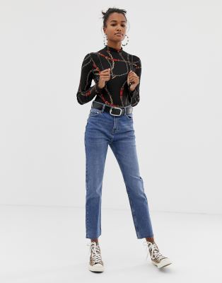 Bershka straight jean in blue