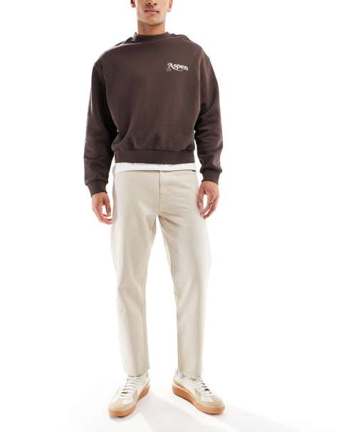 Bershka straight jean in ecru - view 1