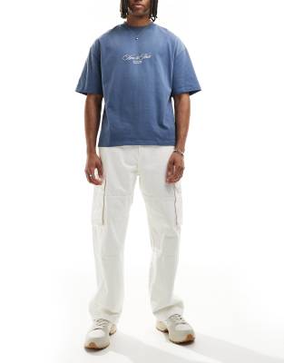 straight leg cargo pants in ecru-Neutral
