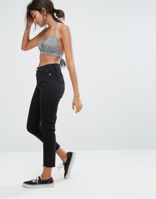 straight cropped jeans bershka