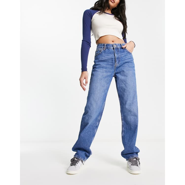 Bershka Jeans Straight Leg - light blue denim/light-blue denim 