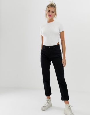 bershka jeans straight cropped