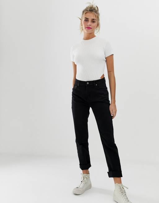 Bershka straight cropped store high waist jeans