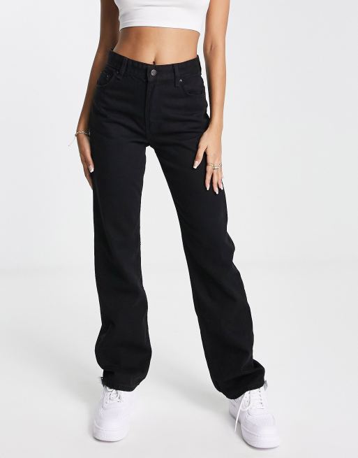 Bershka straight leg jeans in black | ASOS