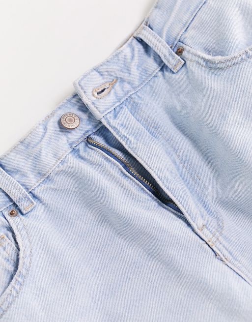 Bershka straight leg jeans in bleach blue