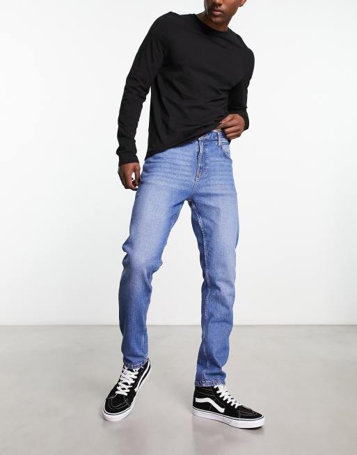 Bershka straight leg jeans in blue 