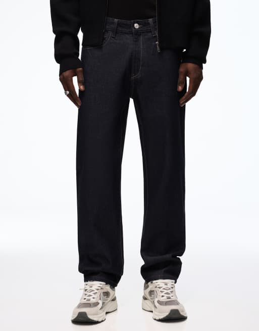 Bershka Straight-leg jeans in blue, 3 of 4