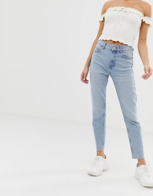 bershka straight cropped jean