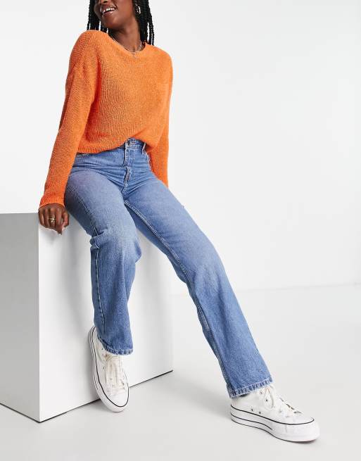 straight leg jeans in mid | ASOS