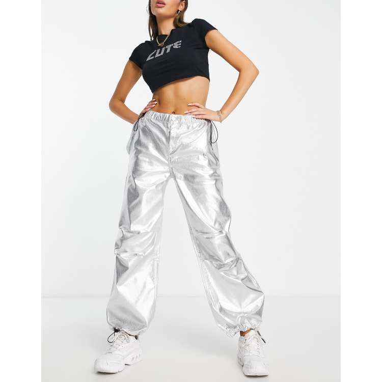 Silver cargo hot sale pants