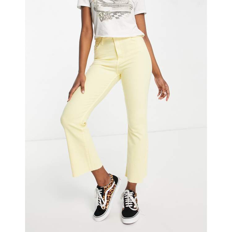 Bershka straight leg pants in lemon yellow ASOS