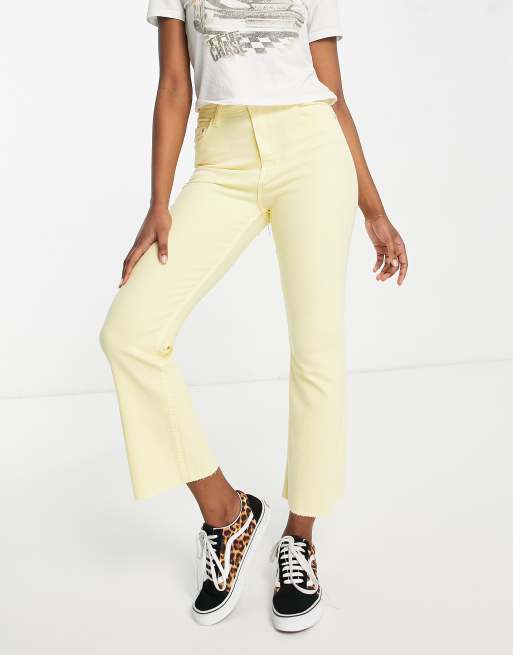 Bershka straight leg pants in lemon yellow ASOS