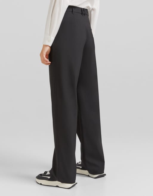 Bershka capri pants in black