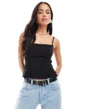 Stradivarius - STR - Crop top d'ensemble froncé noué autour du cou - Écru