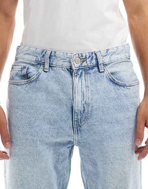 Bershka straight vintage jean in light blue ASOS