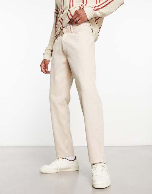 Bershka jeans beige discount