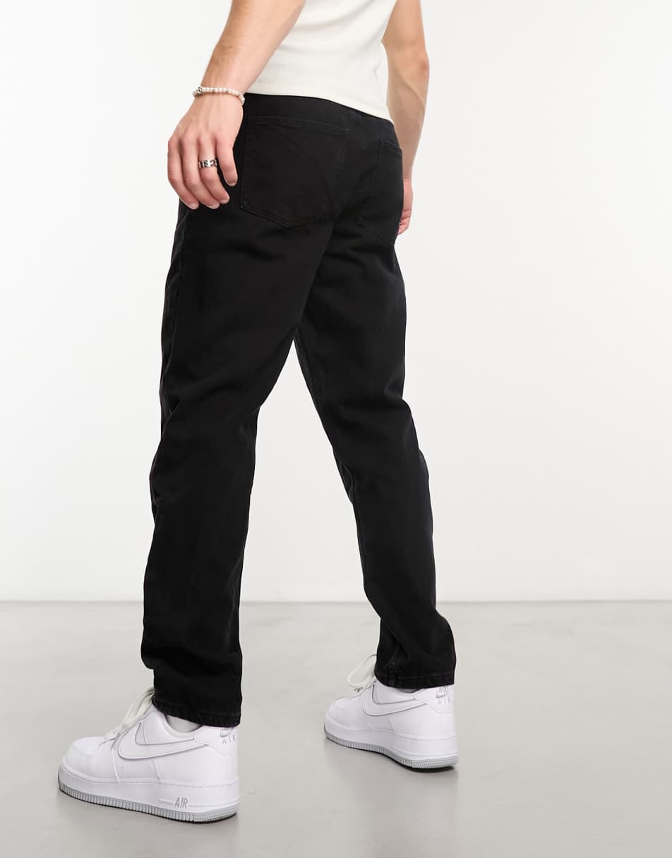 Bershka straight vintage jeans in black 2
