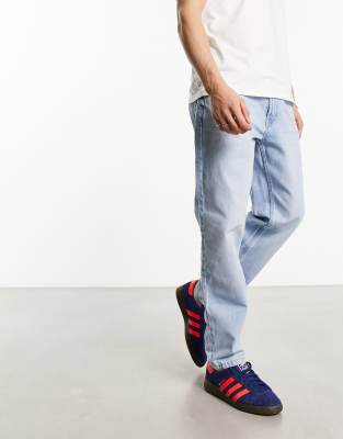 Bershka straight vintage jeans in light blue