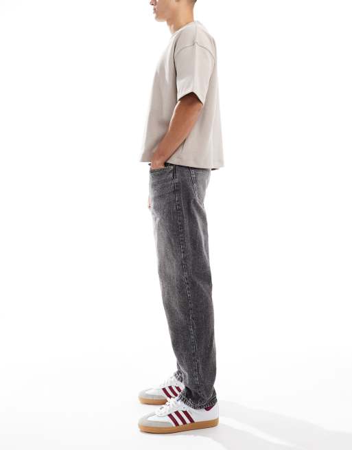 Bershka straight vintage jean in washed gray 