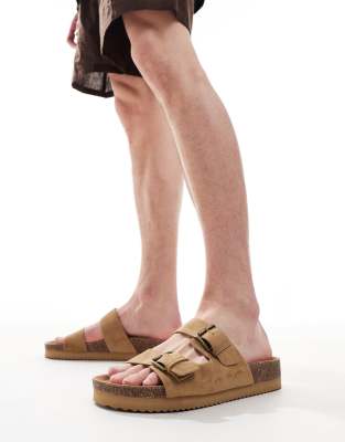 strap sandals in beige-Neutral