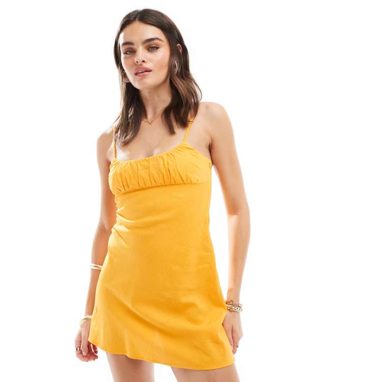 Bershka yellow dress store