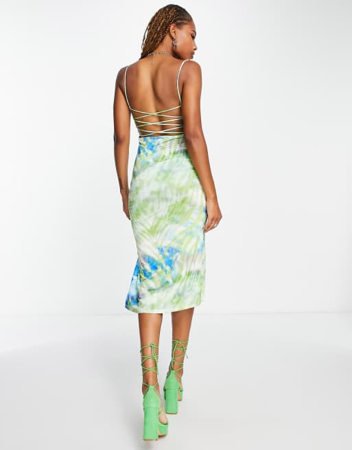 Green tie dye outlet dress