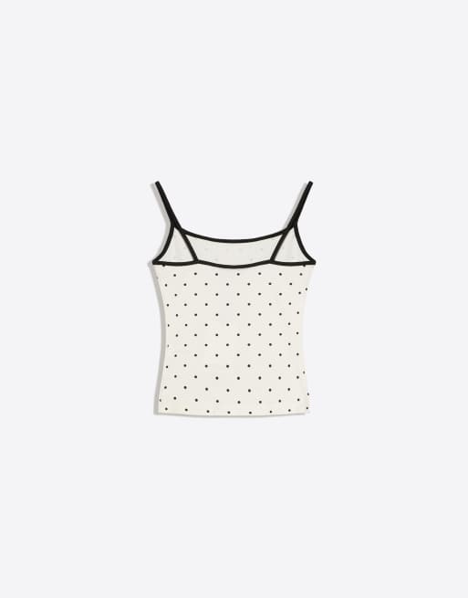 Bershka Strappy top in black&white, 6 of 6