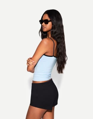 Bershka strappy top in light yellow - view 1