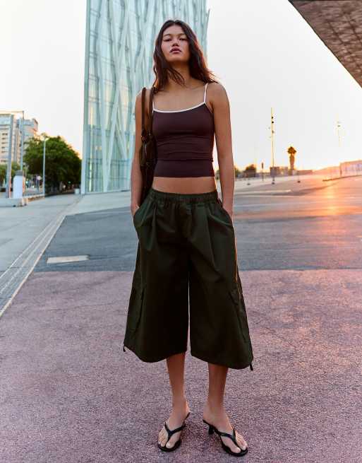 Bershka Strappy top in purple, 4 of 5
