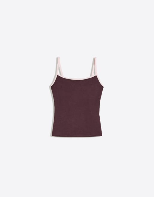Bershka Strappy top in purple, 5 of 5