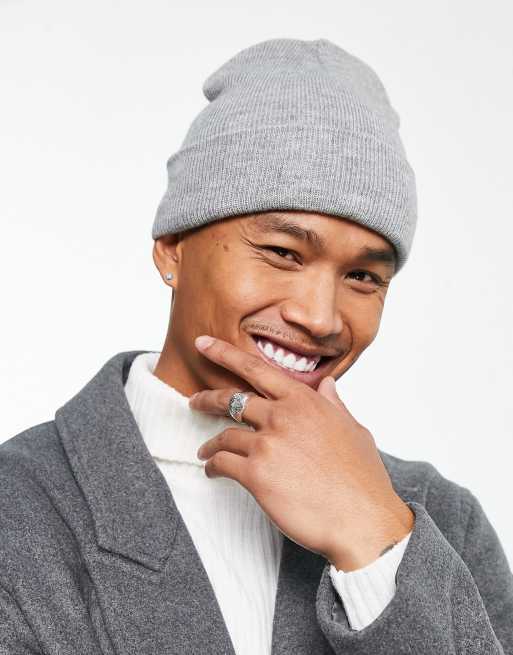 Bershka – Strickmütze in Grau