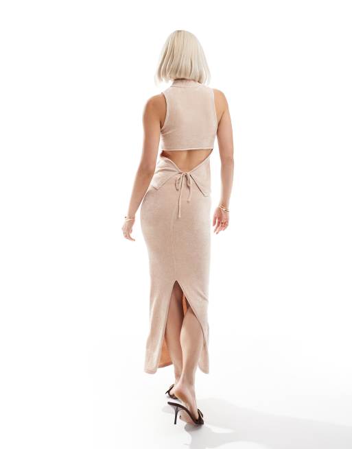 Bershka – Strickrock in Sand, Kombiteil, 5 von 5