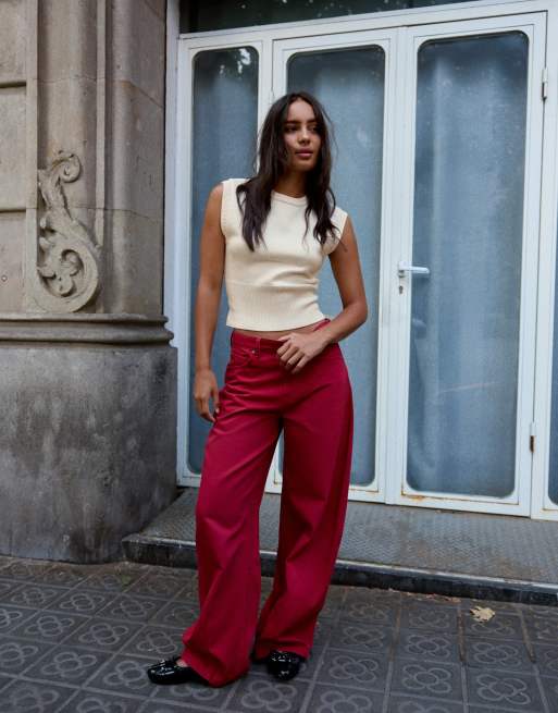 Bershka Strickweste mit Rundhalsausschnitt in Ecru, 2 von 5