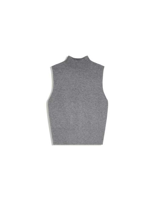 Bershka Strickweste mit Stehkragen in Grau, 2 von 2