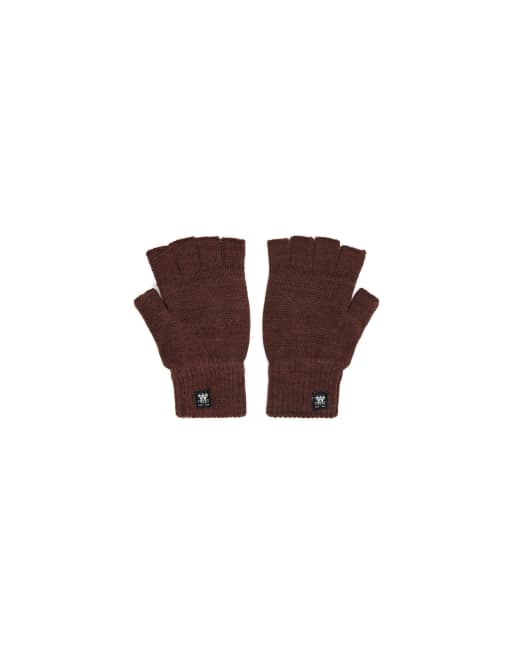 Bershka strikkede luffer i brun, 4 af 4