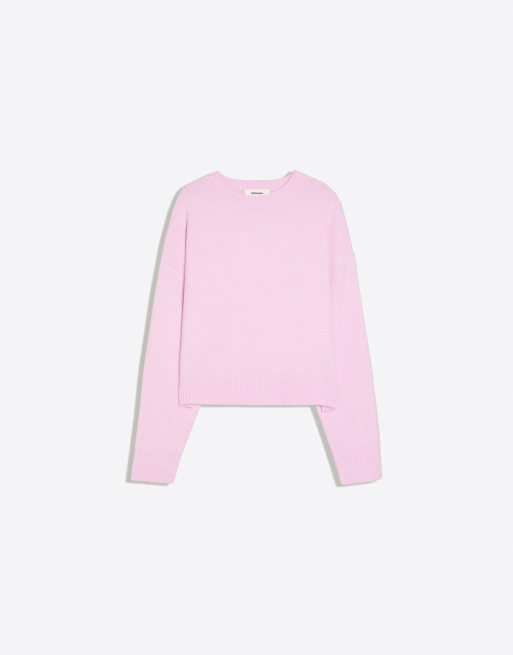 Bershka striktrøje med rund hals i pink, 5 af 5