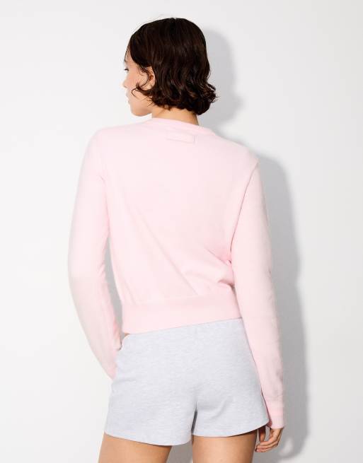 Bershka striktrøje med rund hals i pink, 3 af 5