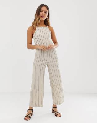 striped cami jumpsuit