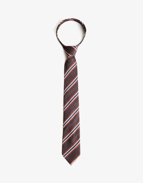 Bershka Striped tie in brown - view 1