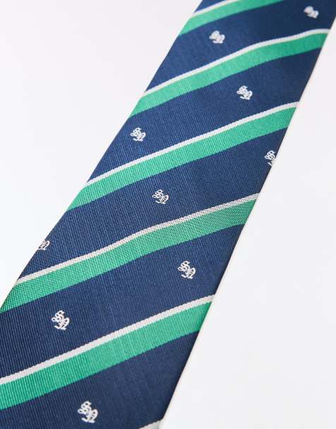 Bershka Striped tie in green - view 1